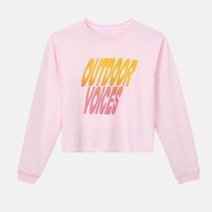 Outdoor Voices Cropped Pink Long Sleeve